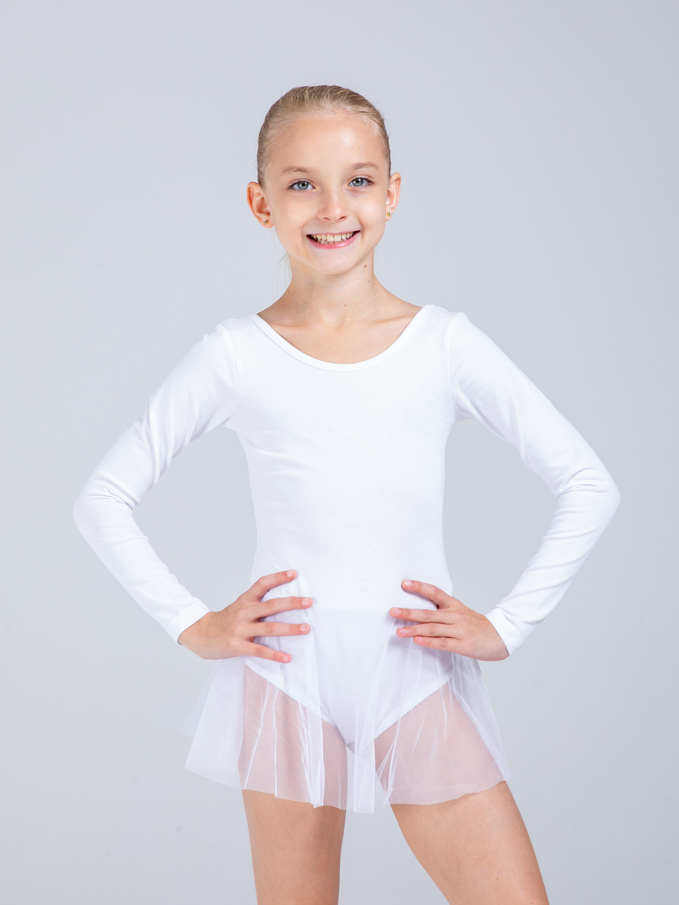 Купальник гимнастический STELLA MODA 26403._белый - фото 5