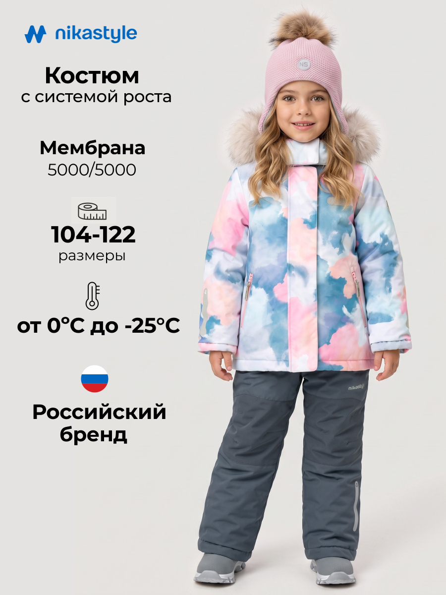 Костюм NIKASTYLE 7з2026 фламинго/серый - фото 2
