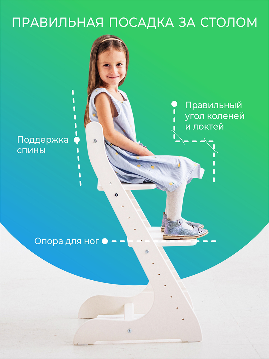 Стульчик для кормления Конёк Горбунёк Стандарт белый - фото 4