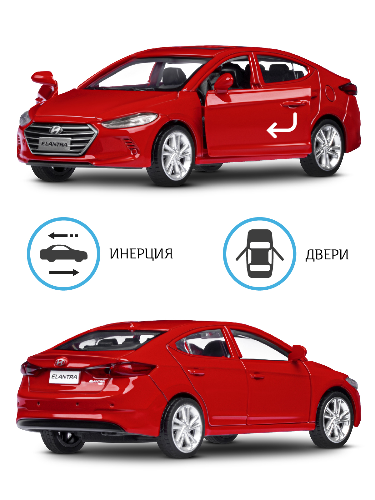 Автомобиль АВТОпанорама Hyundai Elantra 1:40 JB1251750 - фото 2