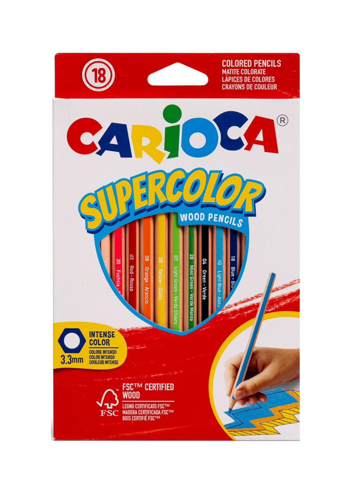 Карандаши цветные CARIOCA 18 шт. - фото 1