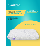 Подушка анатомическая Askona Alpha серия Technology 2.0 S 38 x 60 см
