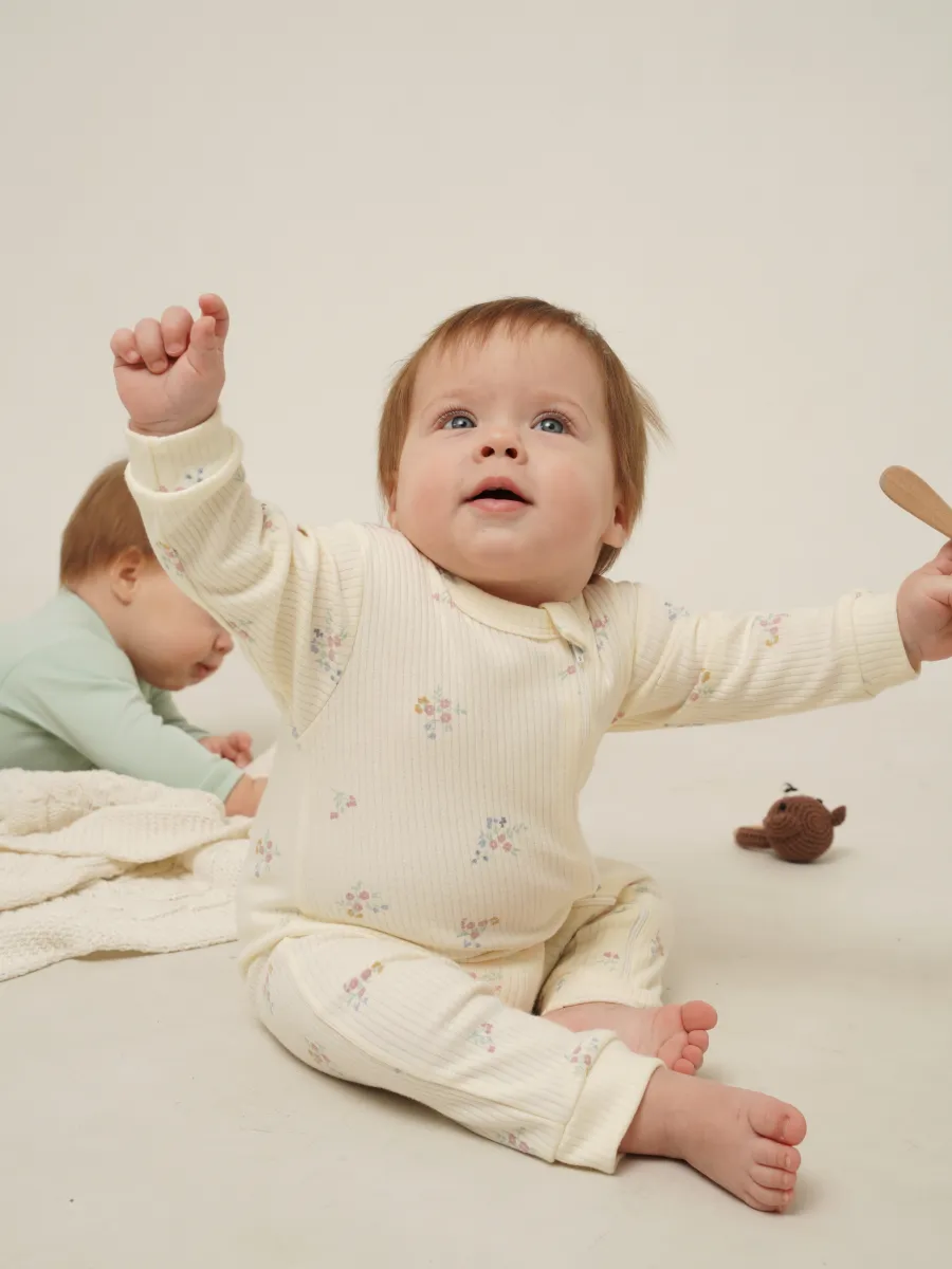 Комбинезон 3 шт Супер Пупс нбр/3пр/кмбнмол/зеленыецветочки - фото 13