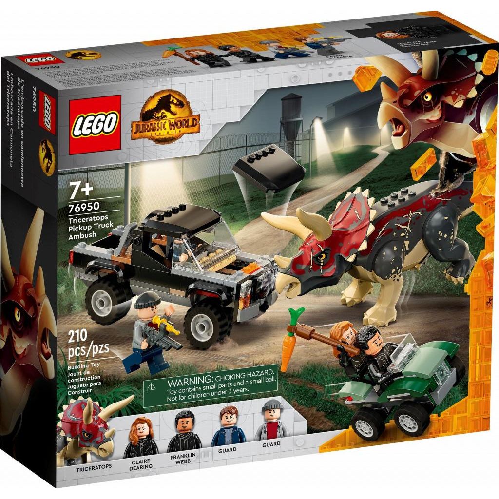 Конструктор LEGO Jurassic World Нападение Трицератопс на пикап блочный - фото 2