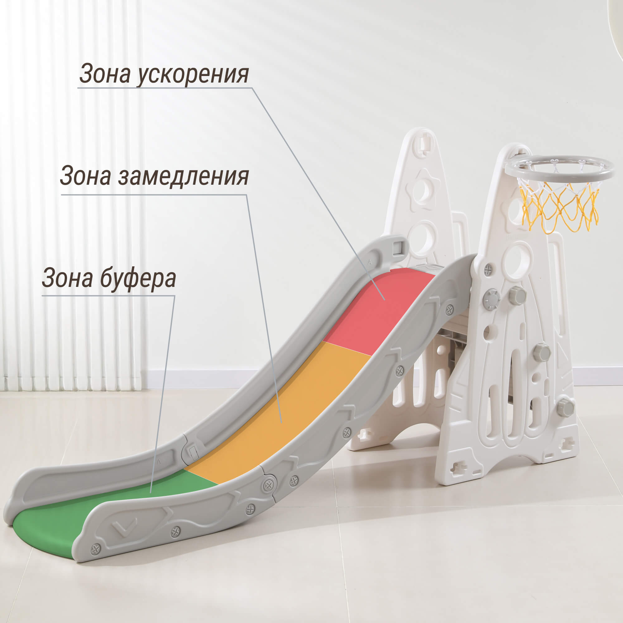 Горка UNIX Kids Rocket Grey - фото 6