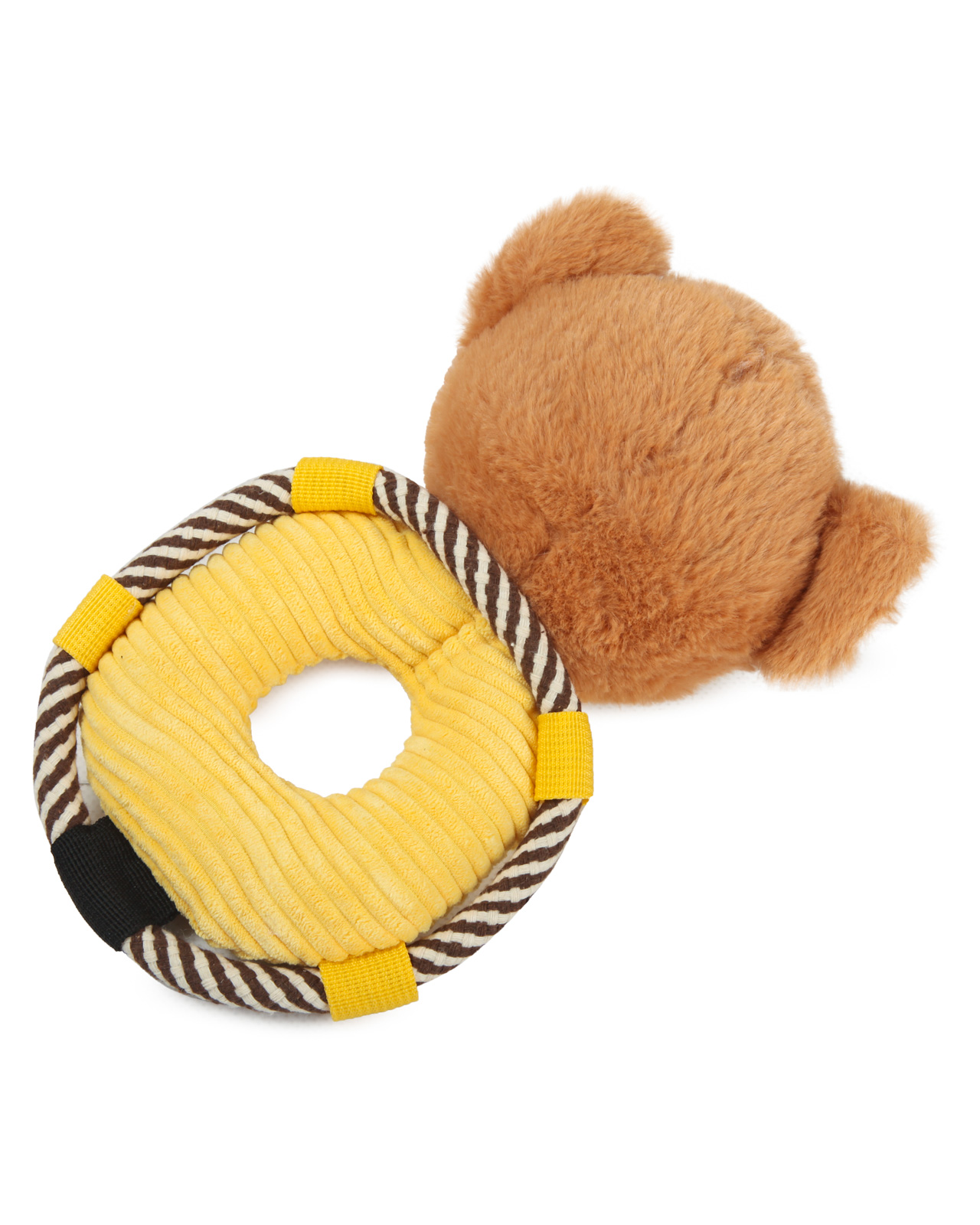 Игрушка для собак Barbaks Обезьянка-кольцо мягкая с пищалкой 27.5*19.5см - фото 5