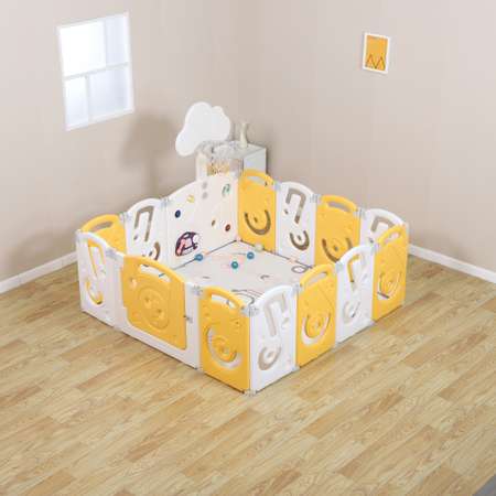 Манеж UNIX Kids SUPREME Music 160x160 с ковриком горкой баскетбольным кольцом и качелями