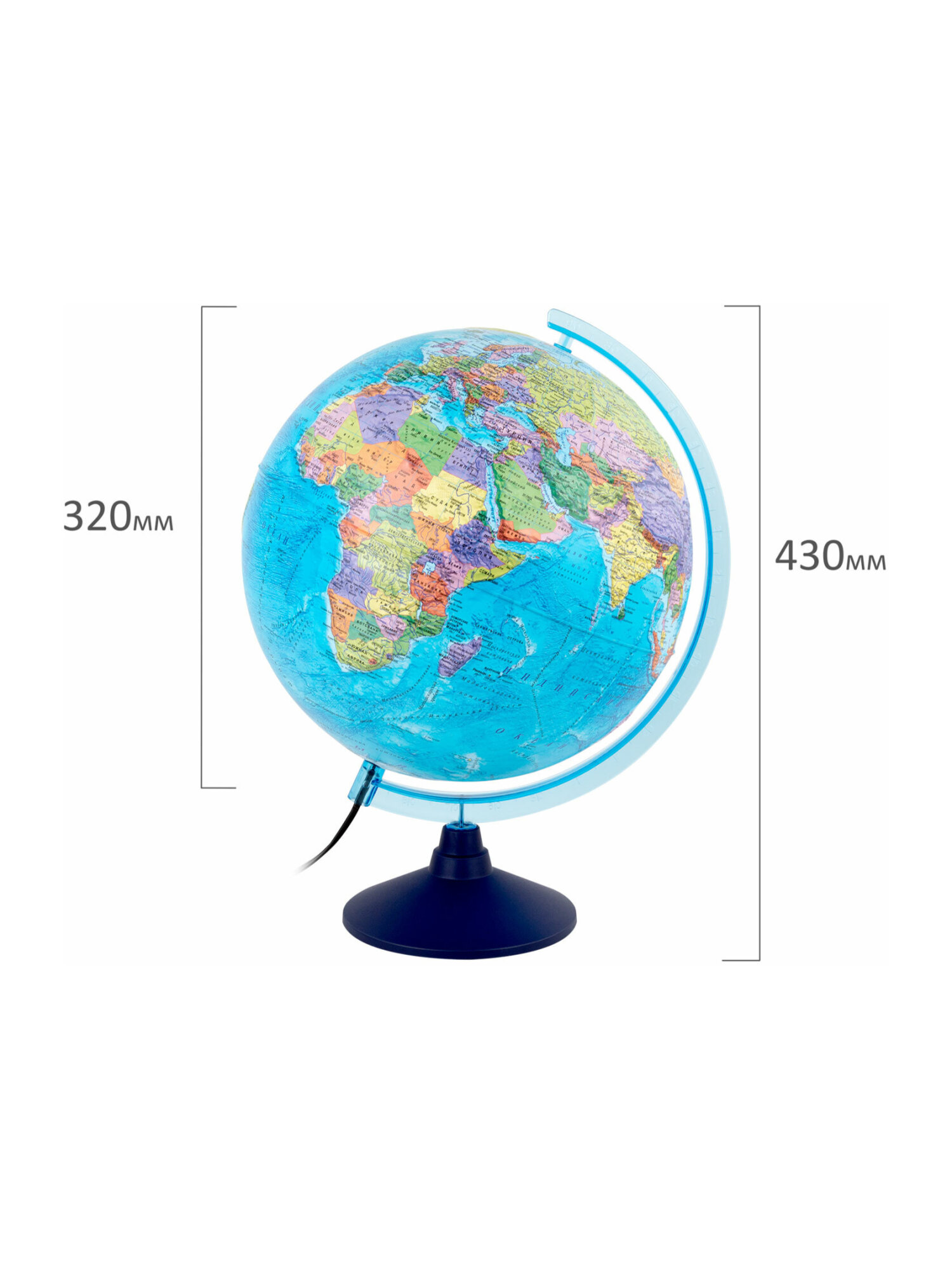 Глобус Globen интерактивный политический рельефный с подсветкой и VR очками 32 см - фото 27