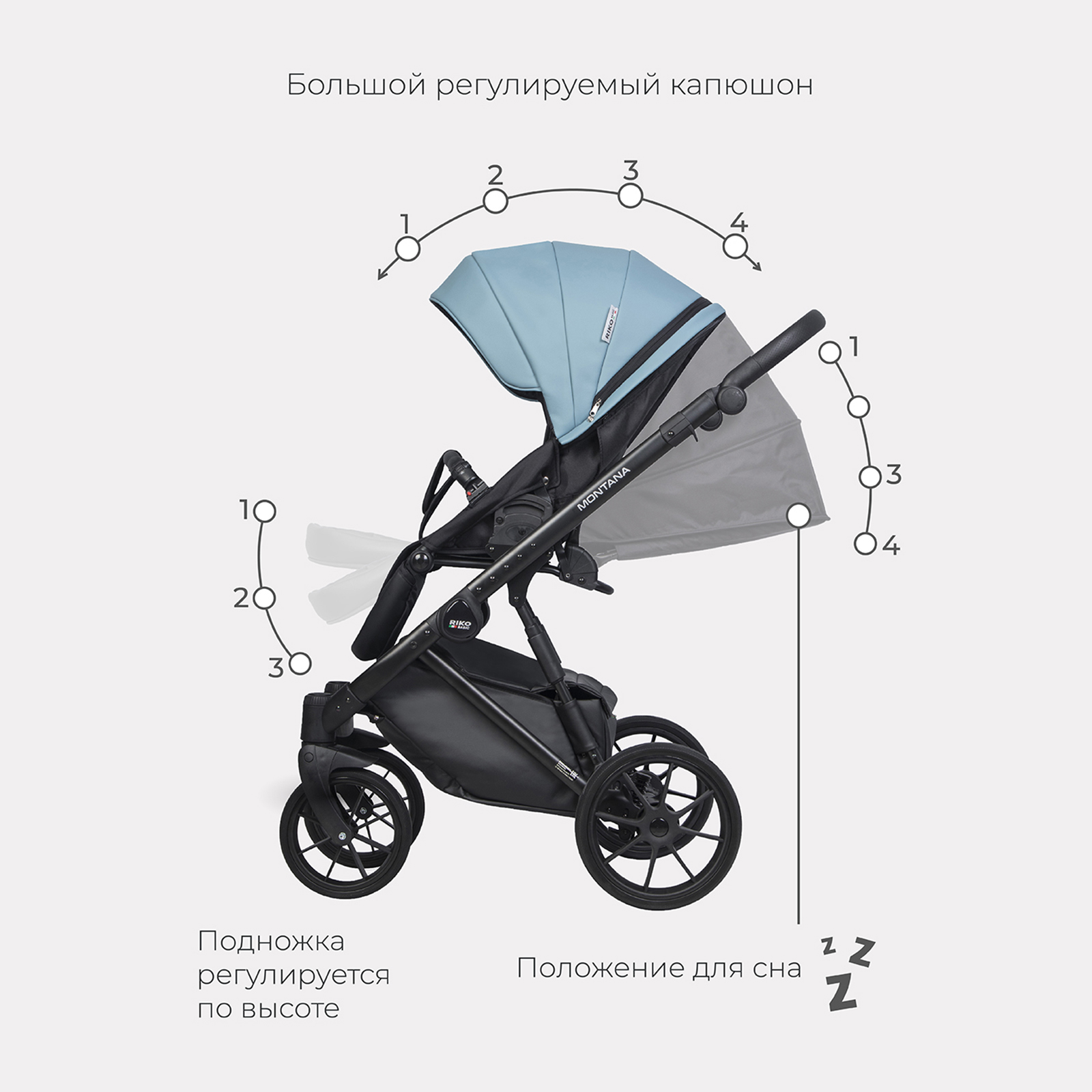 Коляска 3в1 Riko Basic Montana Ecco - фото 6