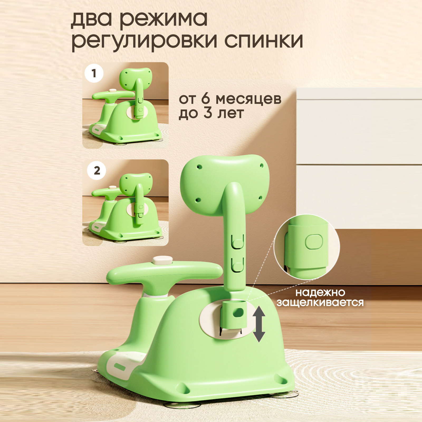 Стульчик для купания детский Solmax на присосках для ванны &Kids с заводной игрушкой - фото 7