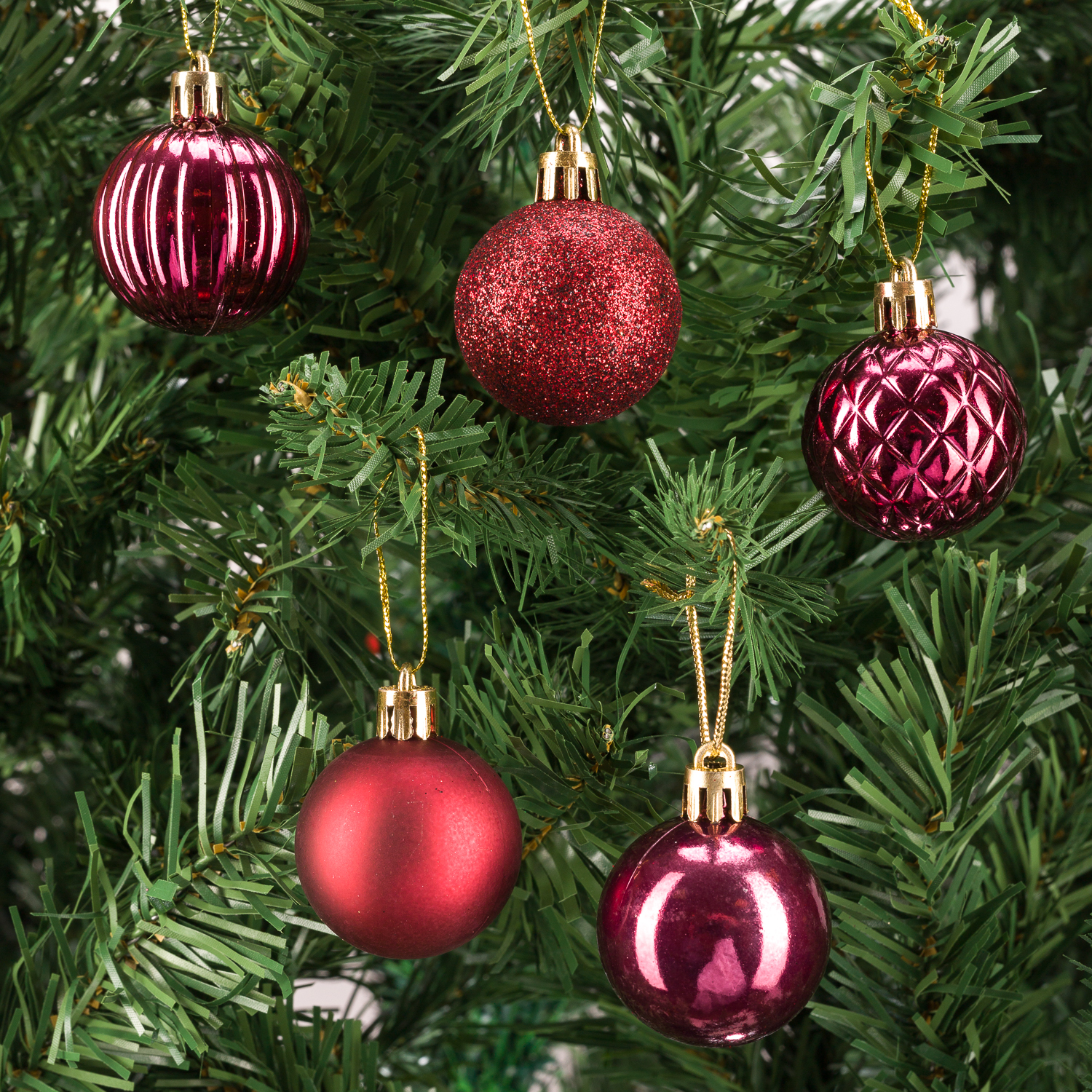Шары SXMas 34 шт рубиновые JCB - фото 3