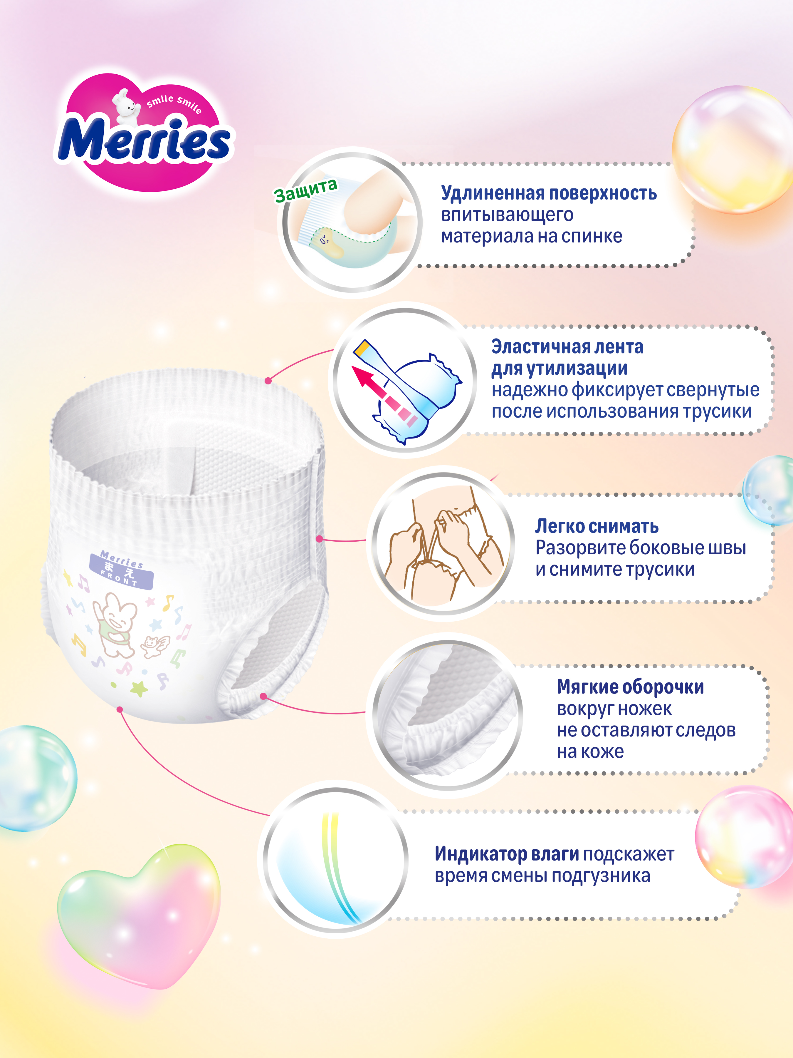 Трусики Merries S (4-8 кг) 62 шт. - фото 9