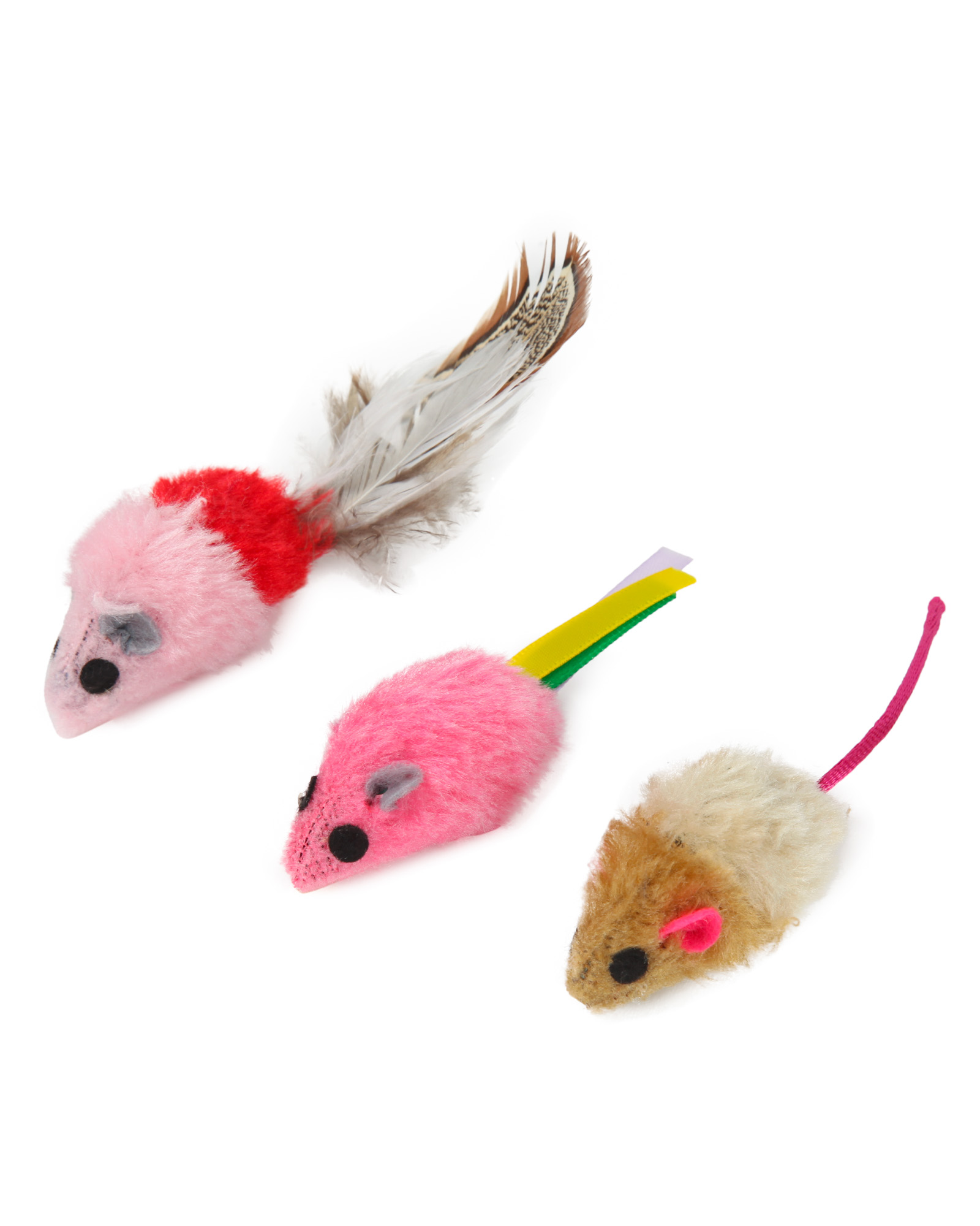 Изображение товара Набор игрушек для кошек Barbaks мышки с кошачьей мятой 3 шт 10 см