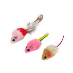 Набор игрушек для кошек Barbaks Разношёрстные мышки с кошачьей мятой 3шт 10см