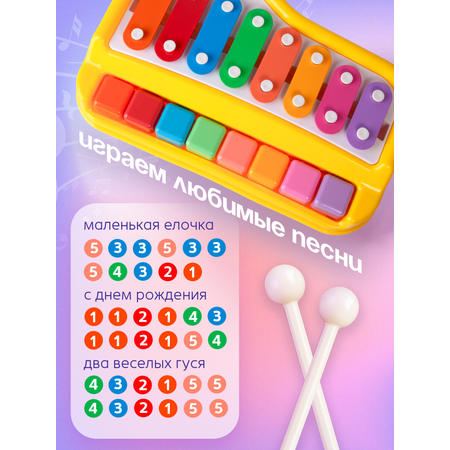 Игрушка музыкальная BAZUMI Ксилофон пианино детский пианино, ксилофон, металлофон