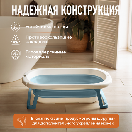 Ванночка Mamagoods складная бирюзовый