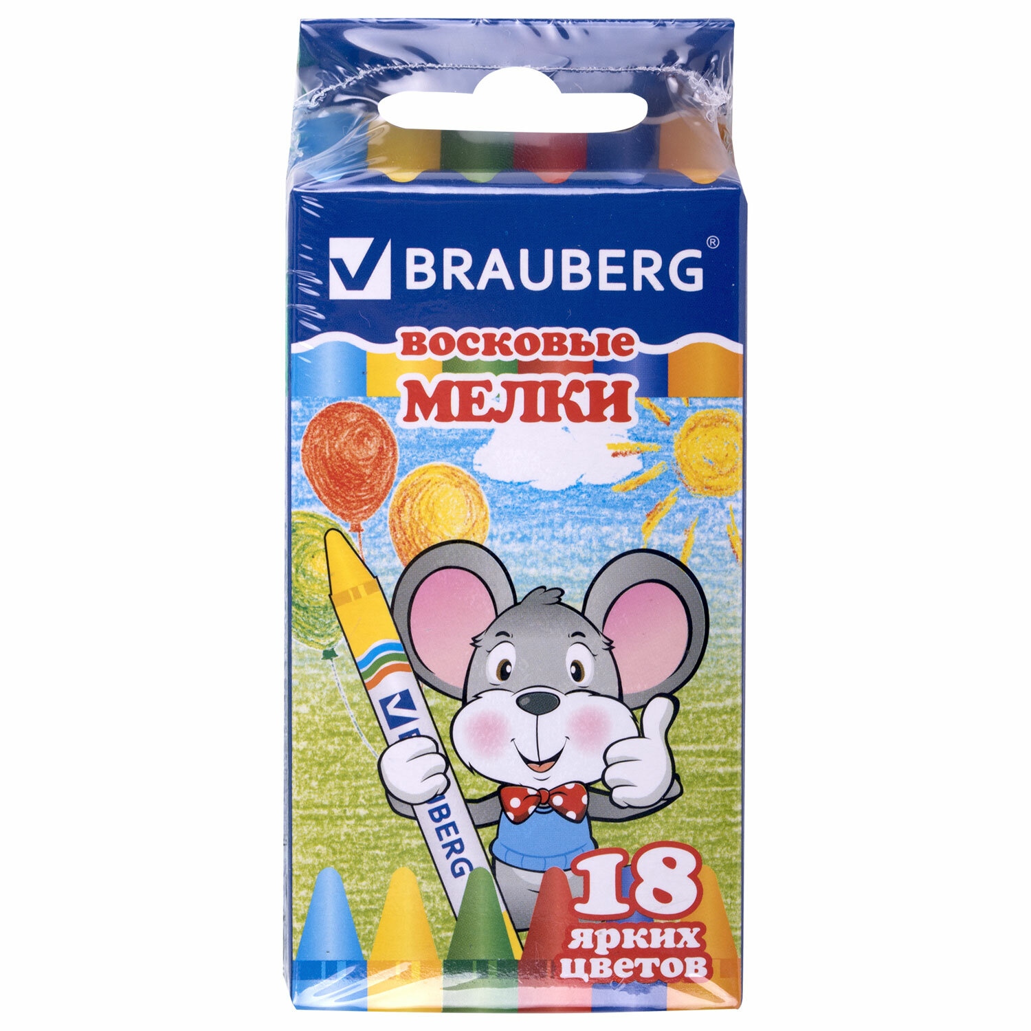 Восковые мелки Brauberg 18 шт. - фото 9