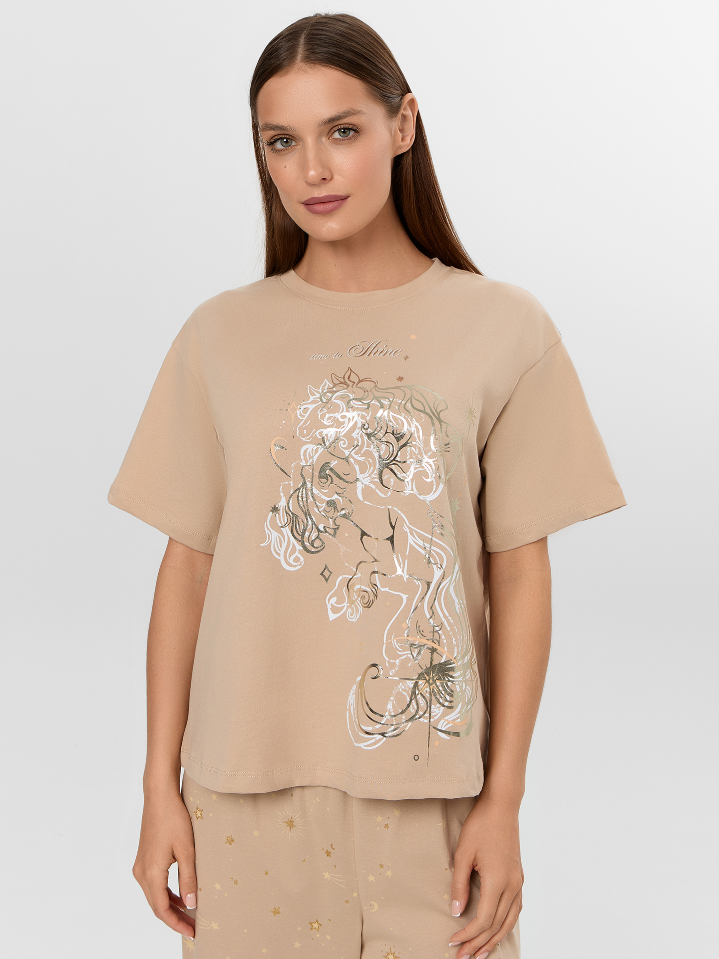 Пижама Mark Formelle (Марк Формэль) 592600/песочный +звезды на песочном - фото 7