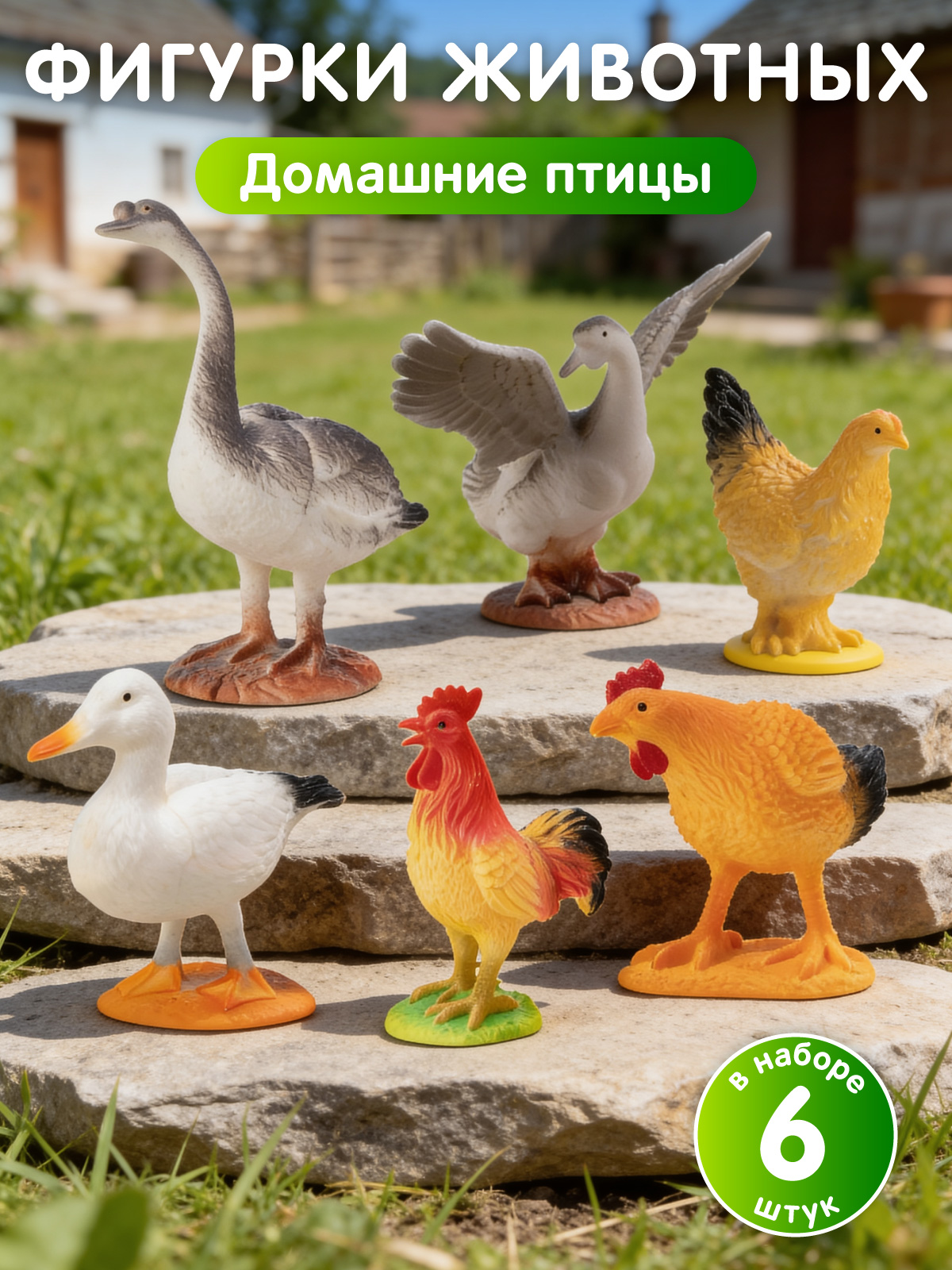 Игровой набор DARWIN Животные Домашние птицы 6шт - фото 1