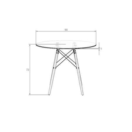 Стол обеденный DOBRIN CHELSEA90 GLASS
