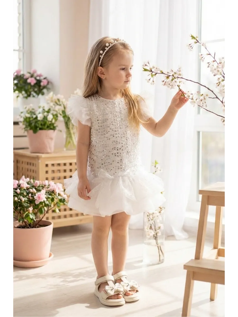 Платье Minilik Платье.Снежинка.Белый - фото 6
