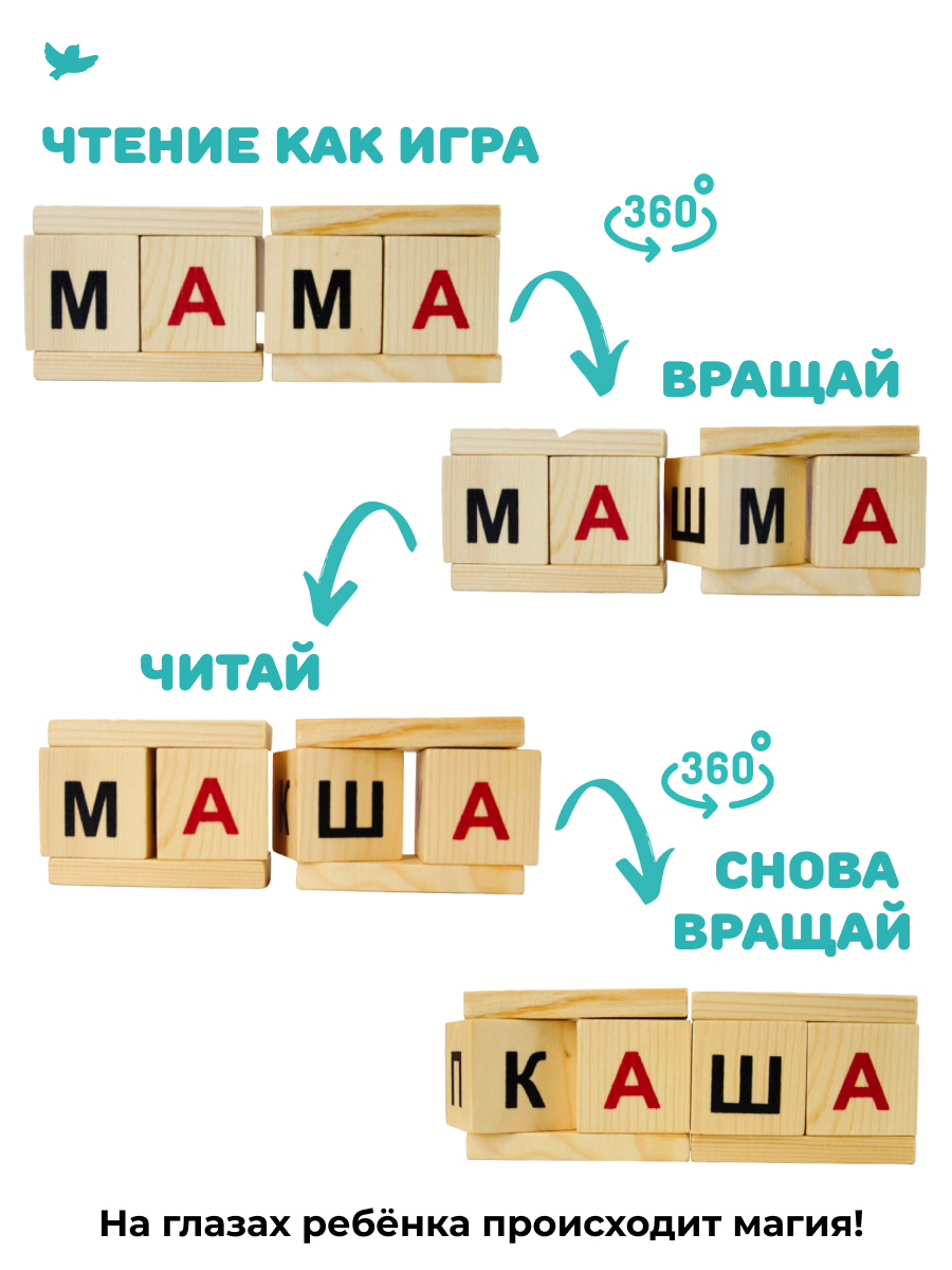 Кубики для обучения чтению Умницa Читаю легко - фото 7