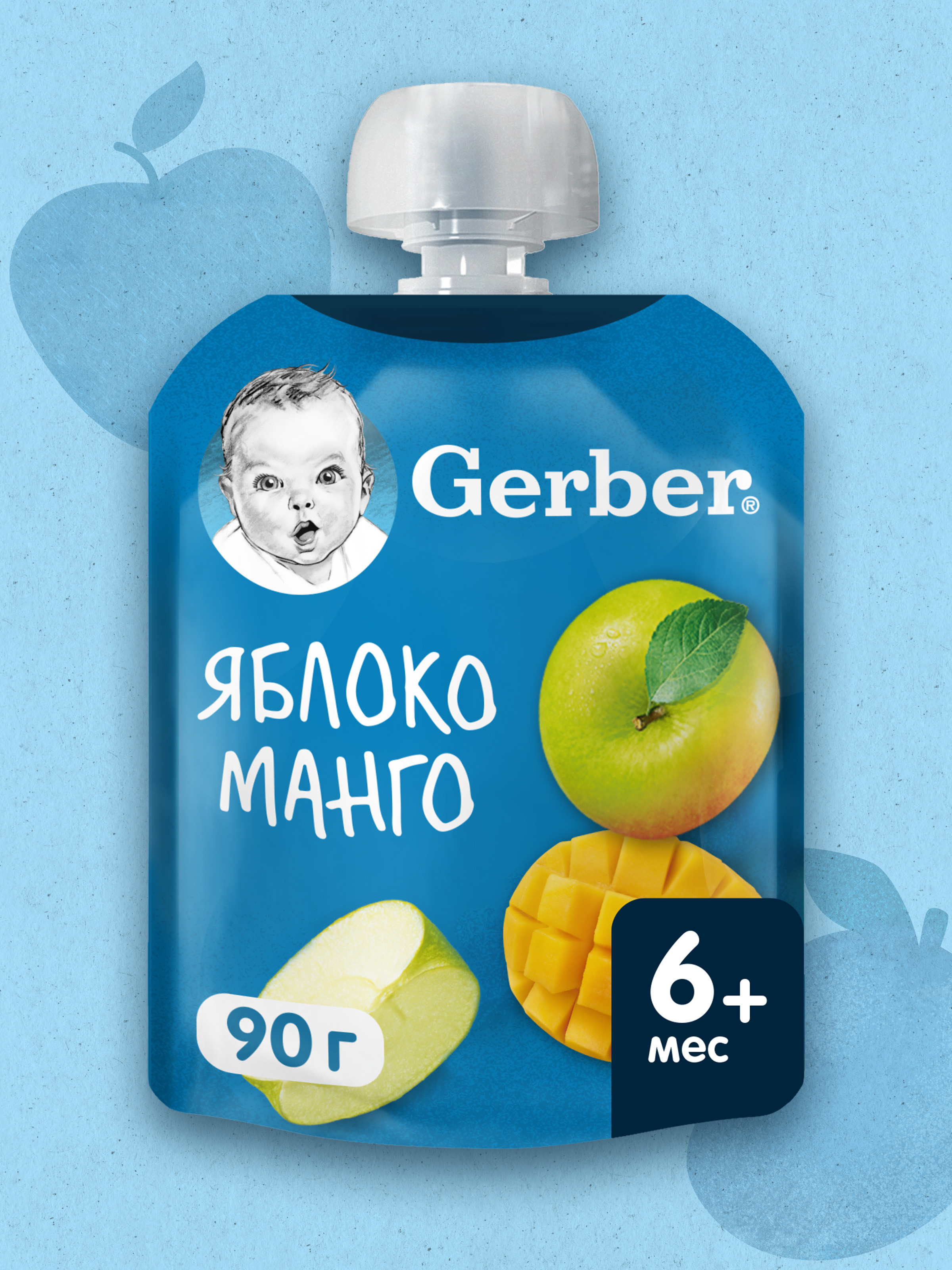 Пюре Gerber Яблоко-манго с 6 мес 90 г - фото 1