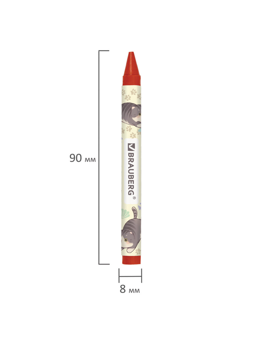 Восковые мелки Brauberg 12 шт. - фото 6