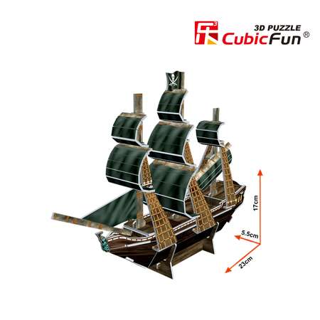 Пазл CubicFun Корабль Месть королевы Анны 3D