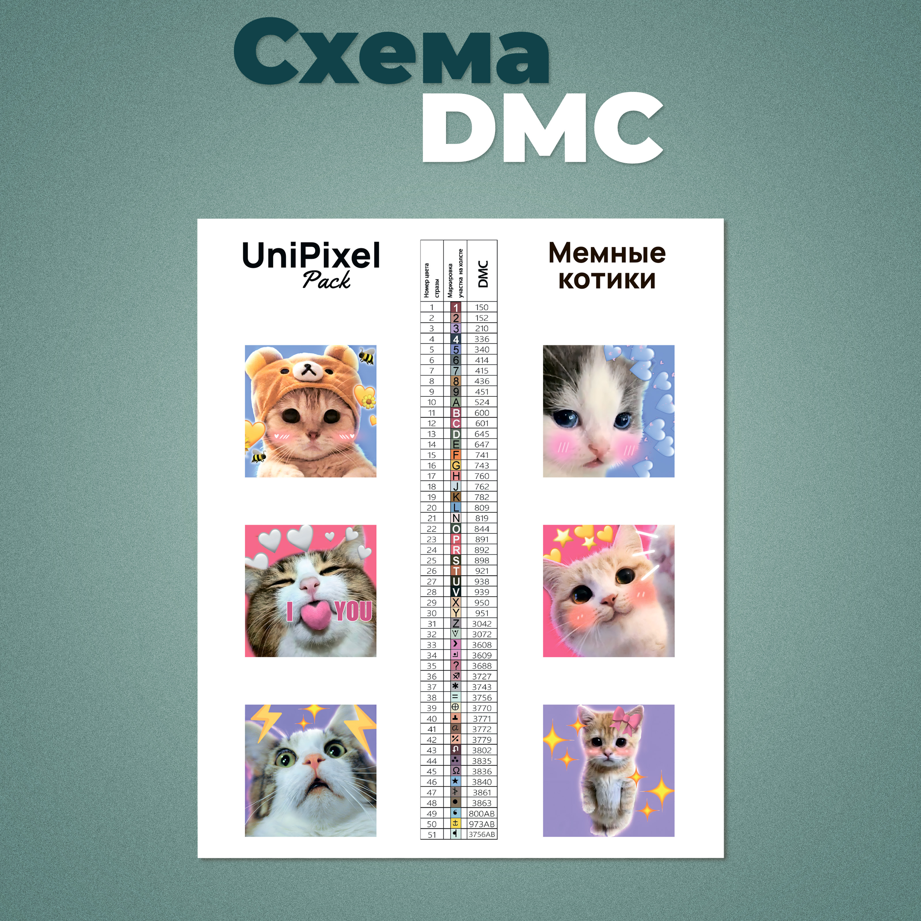 Алмазная мозаика UNIDEA Мемные котики в ассортименте - фото 10