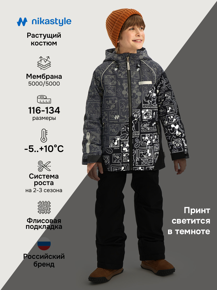 Костюм NIKASTYLE 7м2126 графит/черный - фото 2