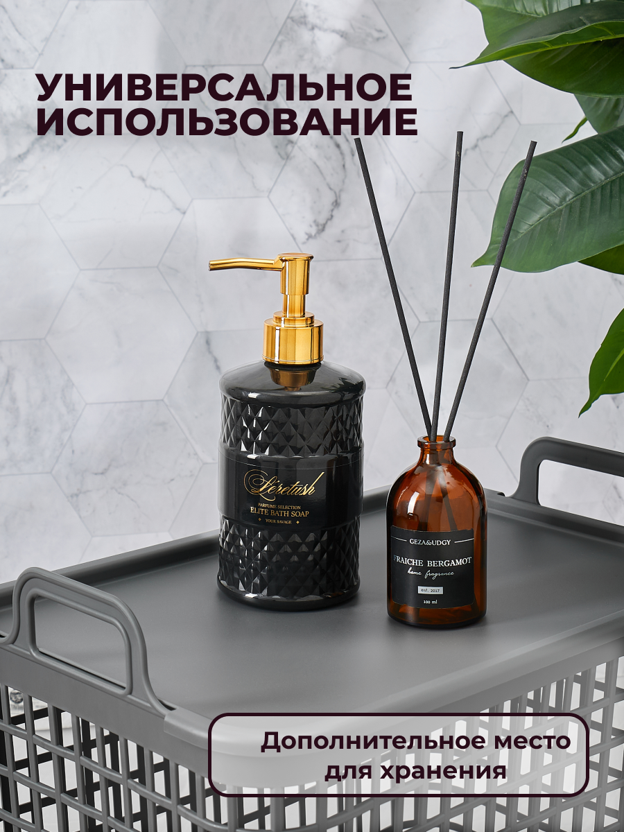 КОРЗИНА ДЛЯ БЕЛЬЯ Econova С КРЫШКОЙ "KOBO" 380x262x500ММ, 35Л (Серый) - фото 5