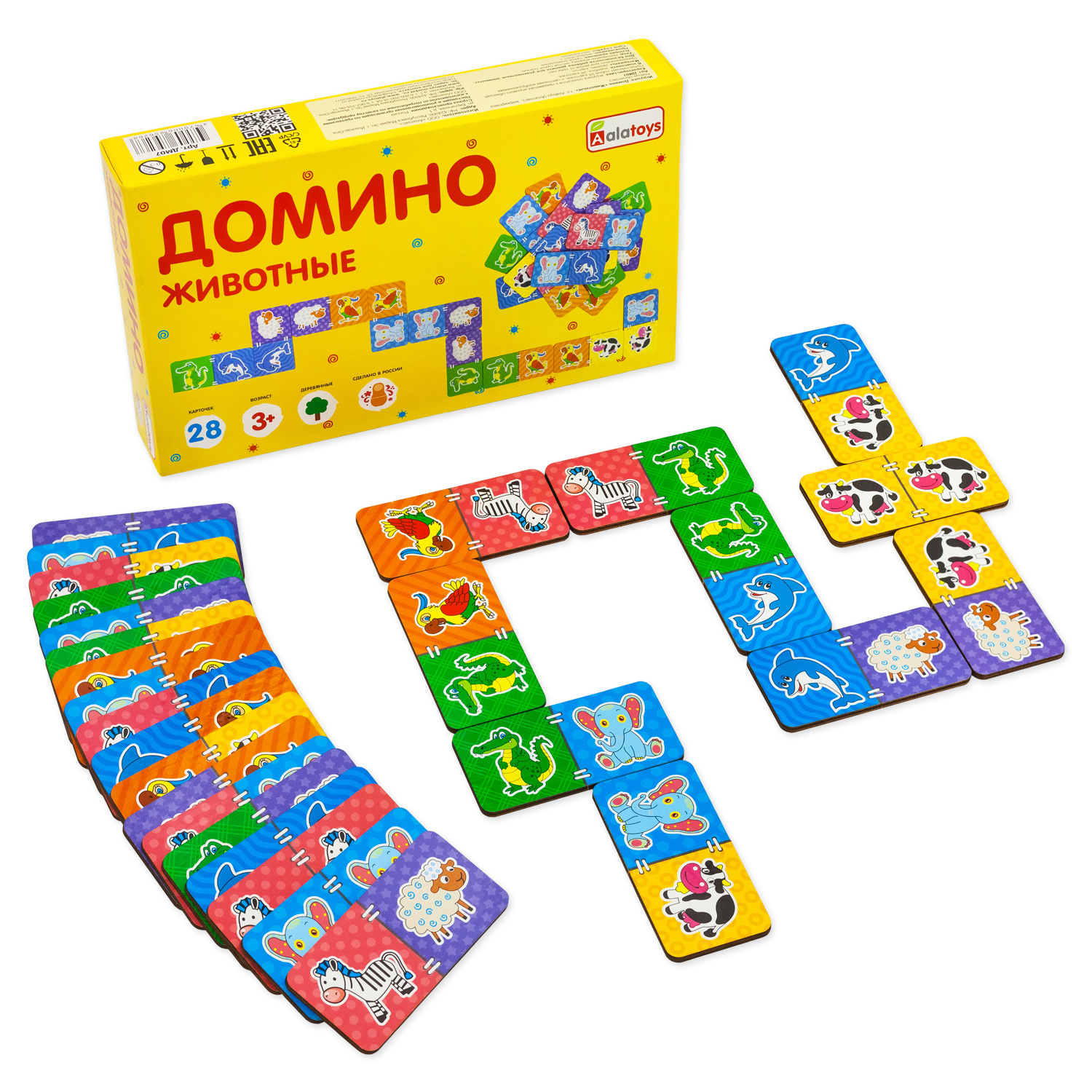 Настольная игра Alatoys домино ЖИВОТНЫЕ 25 фишек - фото 7