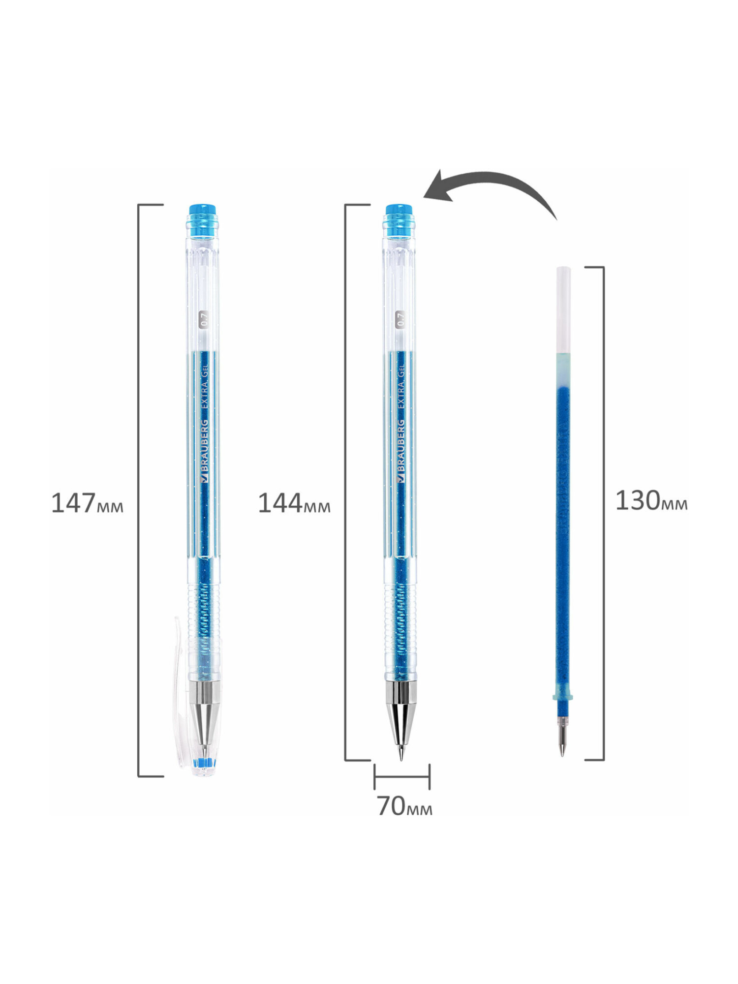 Ручка гелевая Brauberg 6 шт. - фото 12