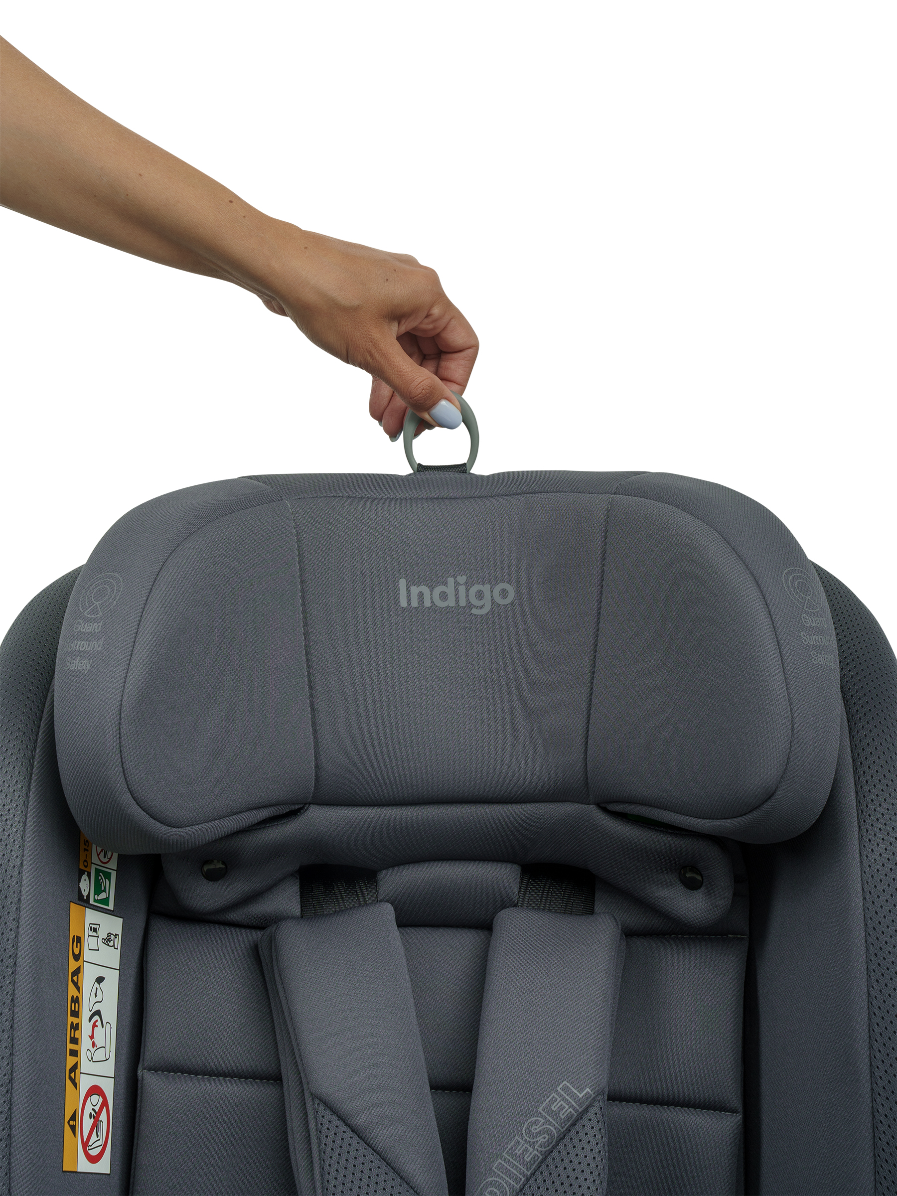 Автокресло Indigo Diesel I-SIZE, группа 0/1/2/3 0+/1/2/3 (0-36 кг) серый - фото 23