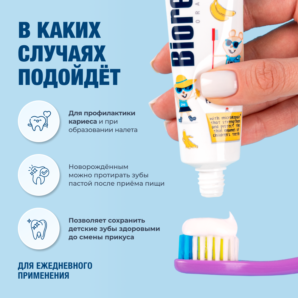 Зубная паста Biorepair без фтора Банан - фото 4