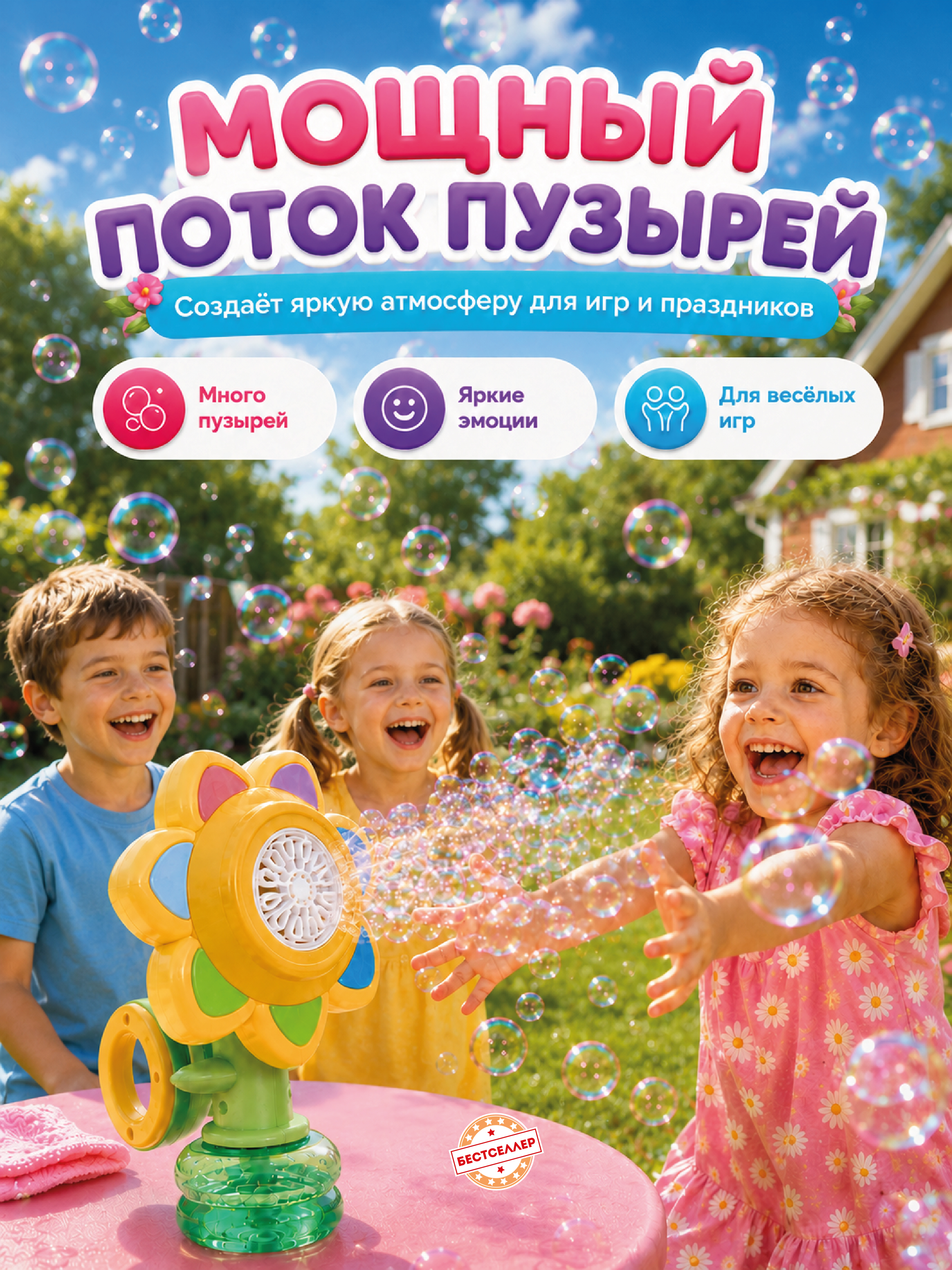 Генератор мыльных пузырей Бестселлер Мыльные пузыри - фото 4