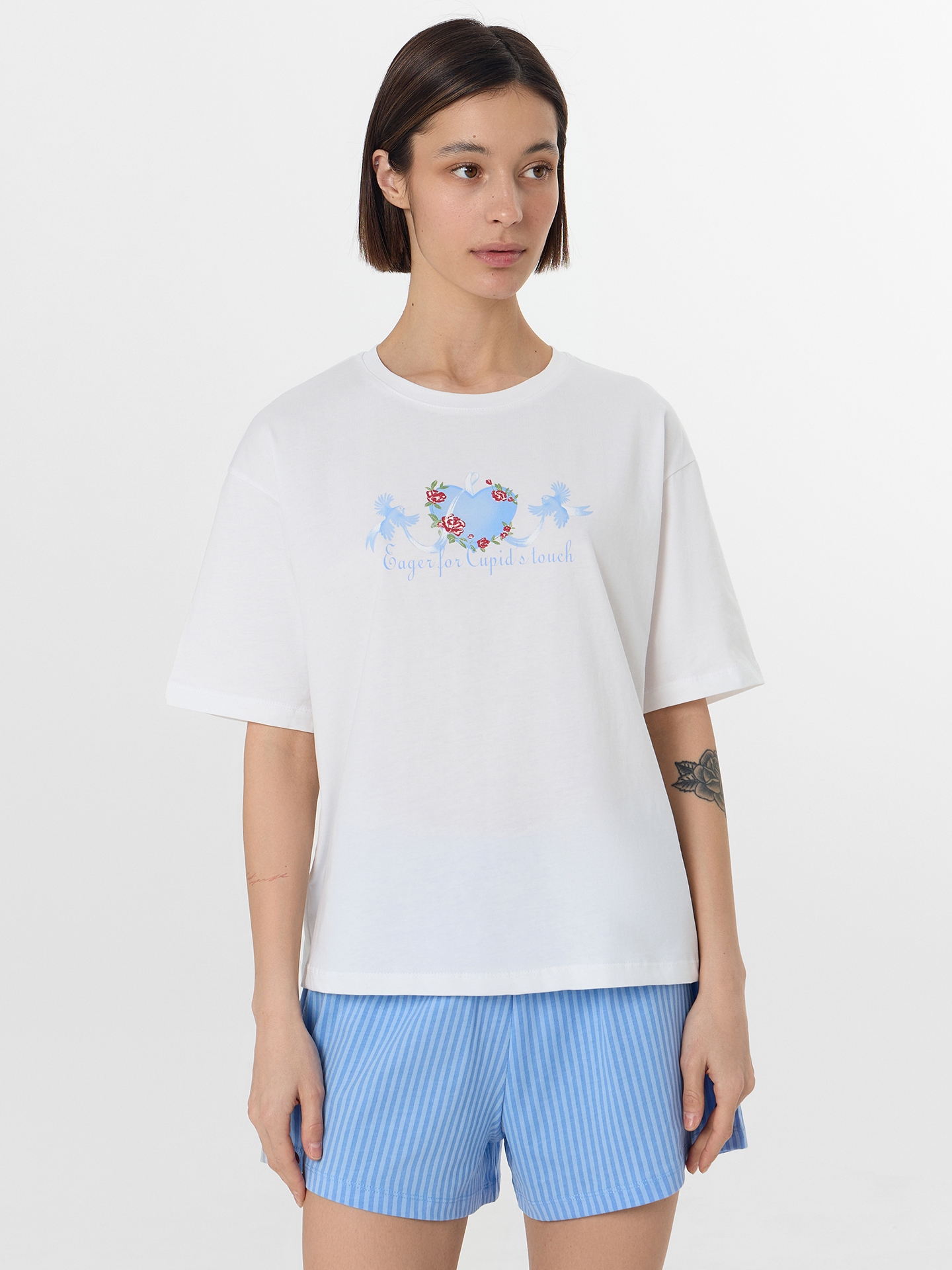 Пижама Mark Formelle (Марк Формэль) 592591/белый +сине -голубая полоска - фото 3