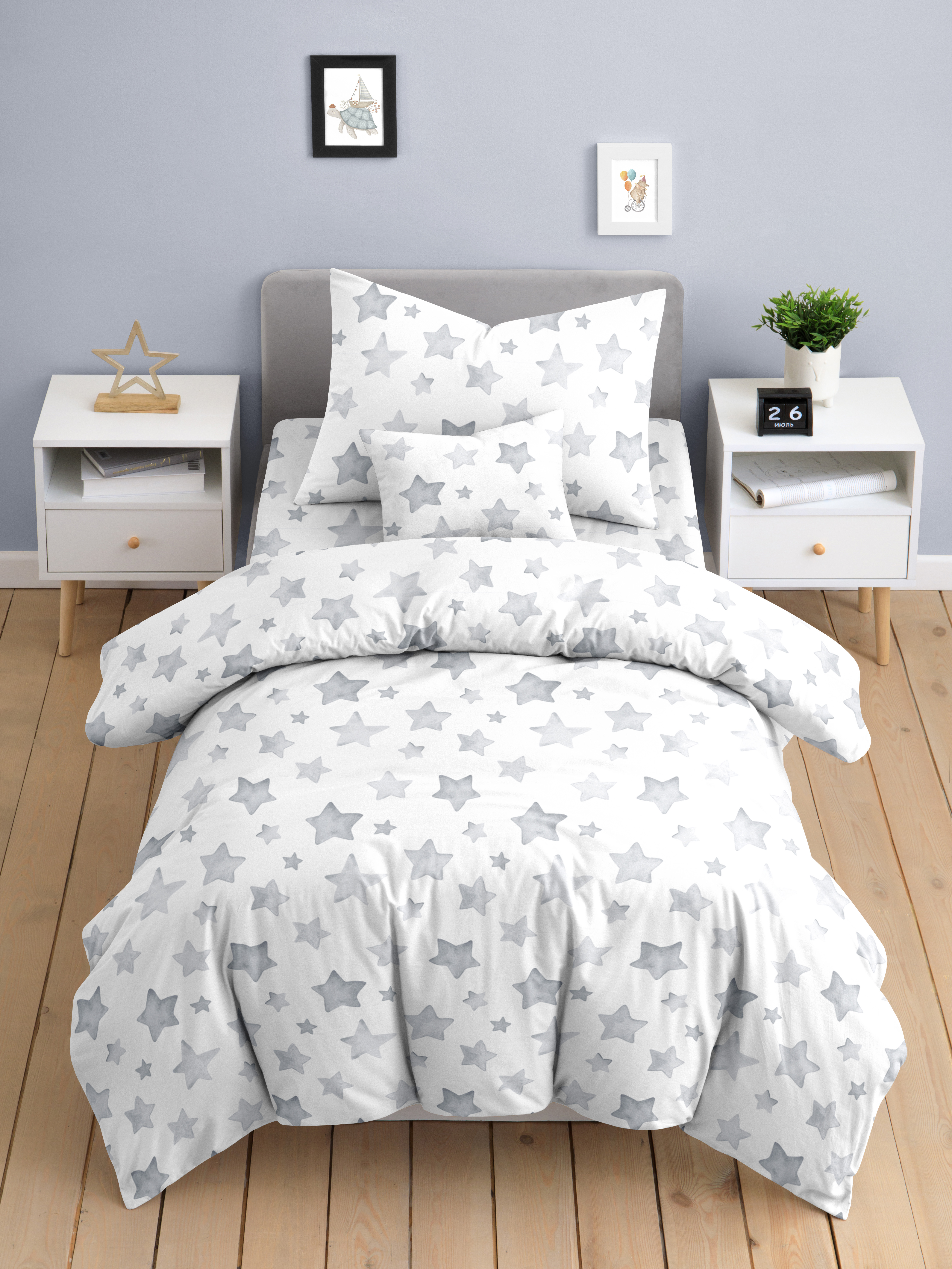 Комплект постельного белья Ночь Нежна Старс полутораспальный 3 предм. - фото 1