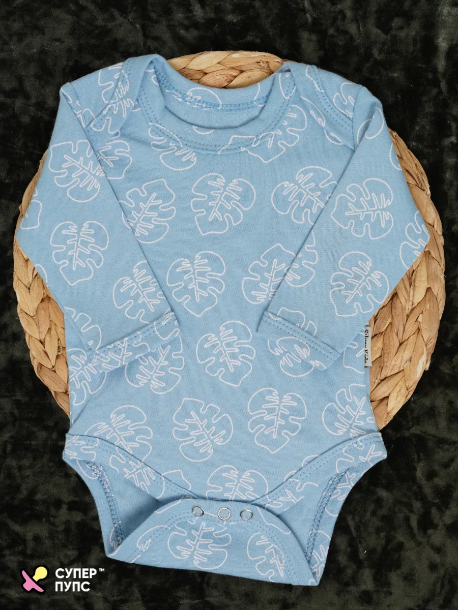 Боди 3 шт Супер Пупс нбр/3пр/бд/sk20/синийлисточкиветочки - фото 28
