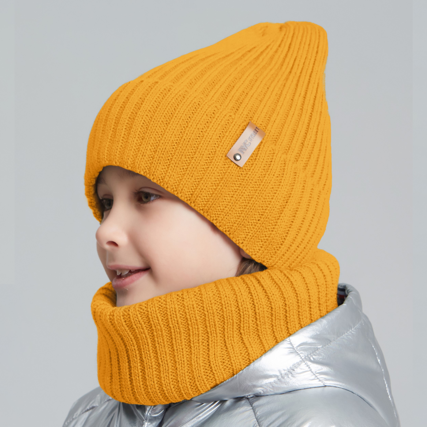 Шапка и снуд KUBRIO KU-H-104-GplainW-mustB - фото 2