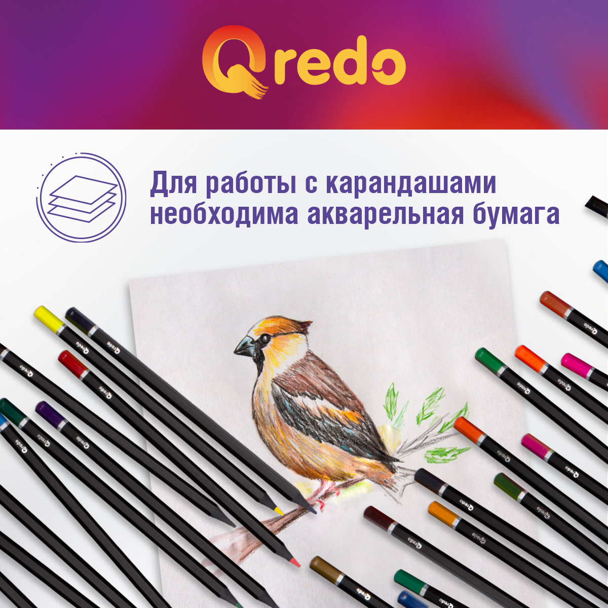 Карандаши акварельные Qredo 24 шт. - фото 6