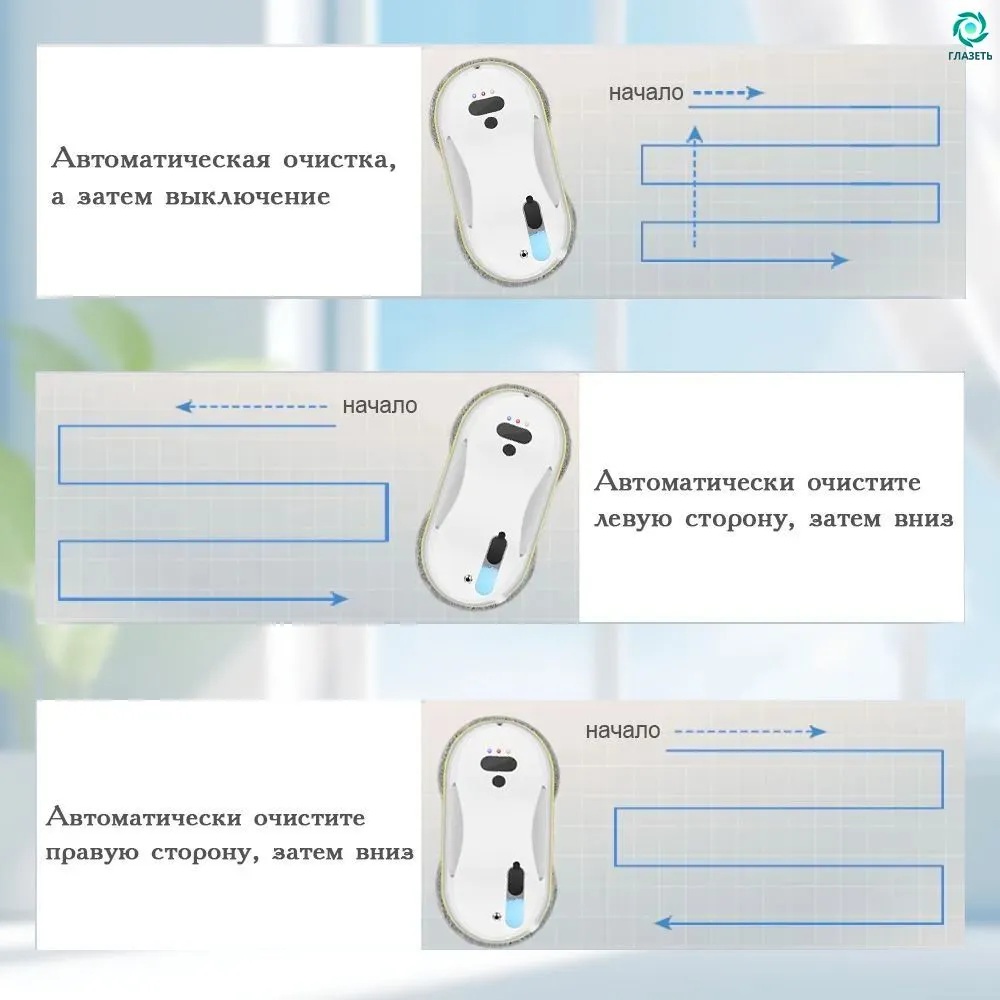 Робот мойщик окон с распылителем + пульт CASTLELADY робот для мойки окон, стеклоочиститель вакуумный + сменные салфетки SMART DRIVE - фото 10