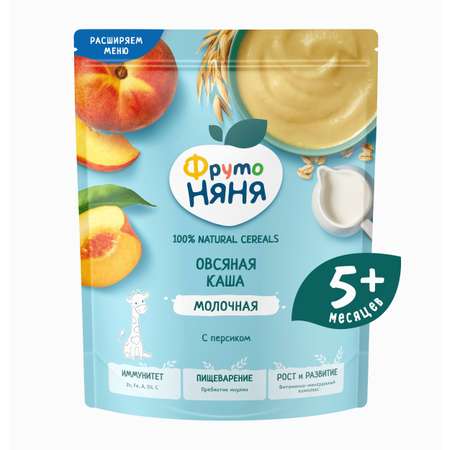 Каша молочная ФрутоНяня овсяная персик 190г