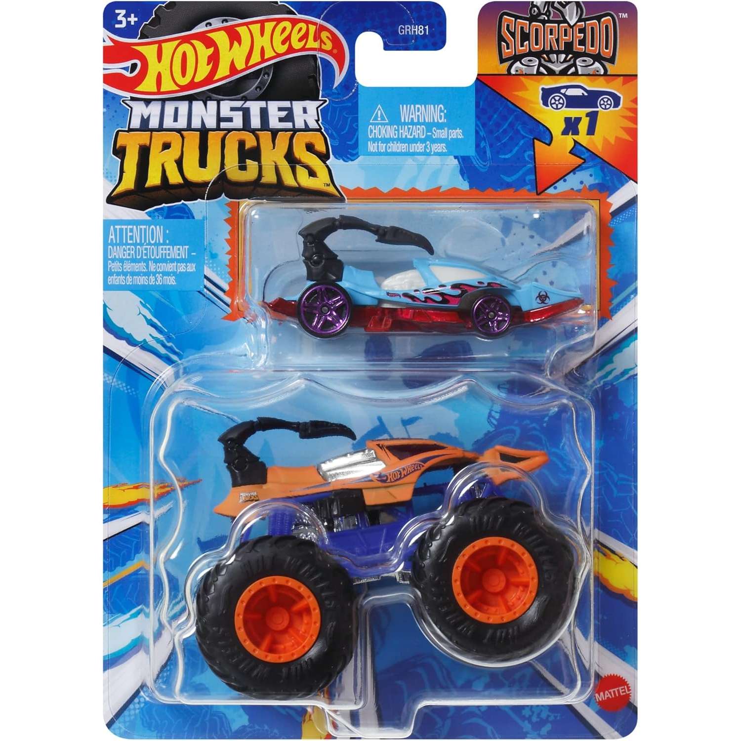 Монстр-трак Hot Wheels Scorpedo 1:64 многоцветный GRH81 - фото 7