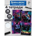 Общая тетрадь Brauberg клетка 48 лист. 4 шт.