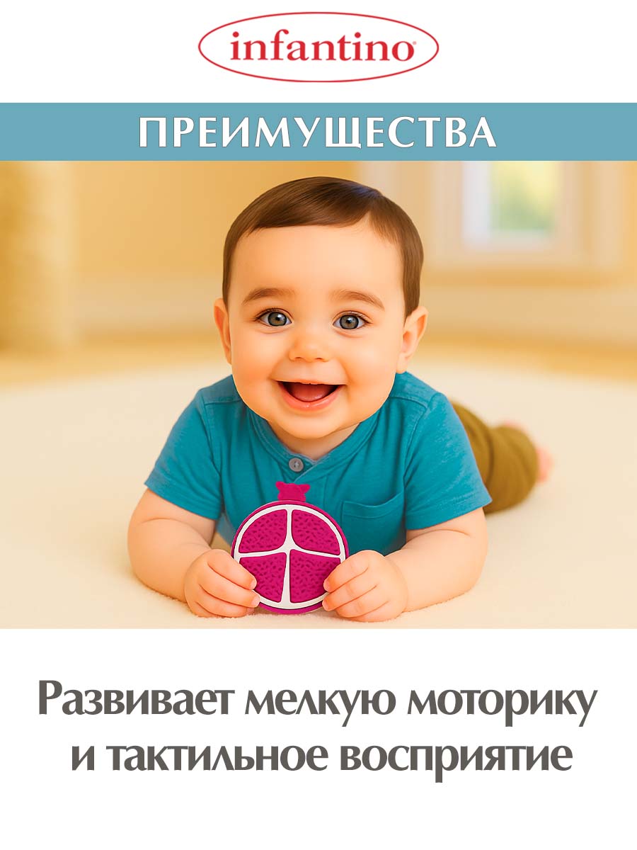 Прорезыватель INFANTINO силиконовый Гранат - фото 3