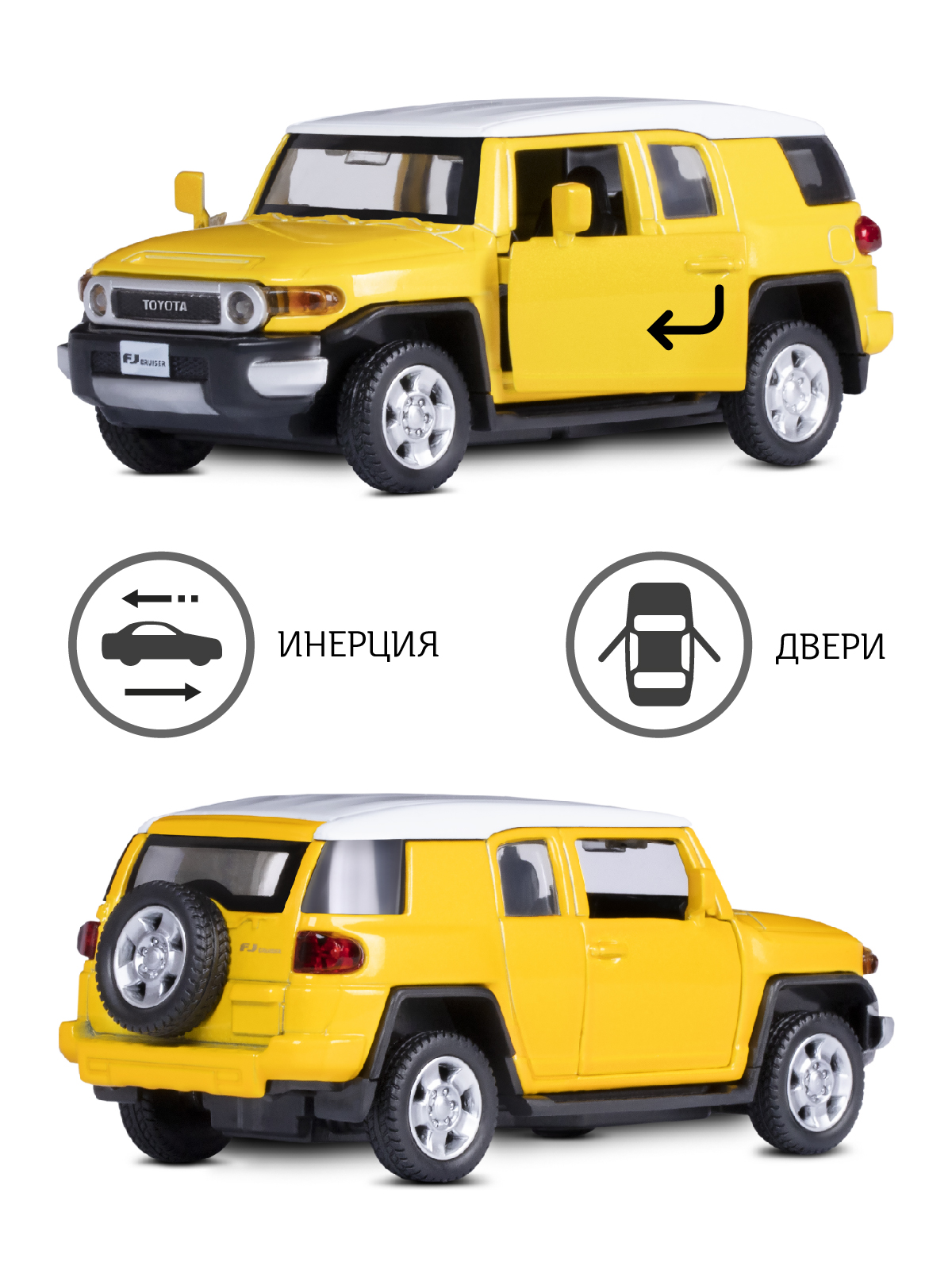Внедорожник АВТОпанорама Toyota FJ Cruiser 1:43 JB1200134 - фото 2