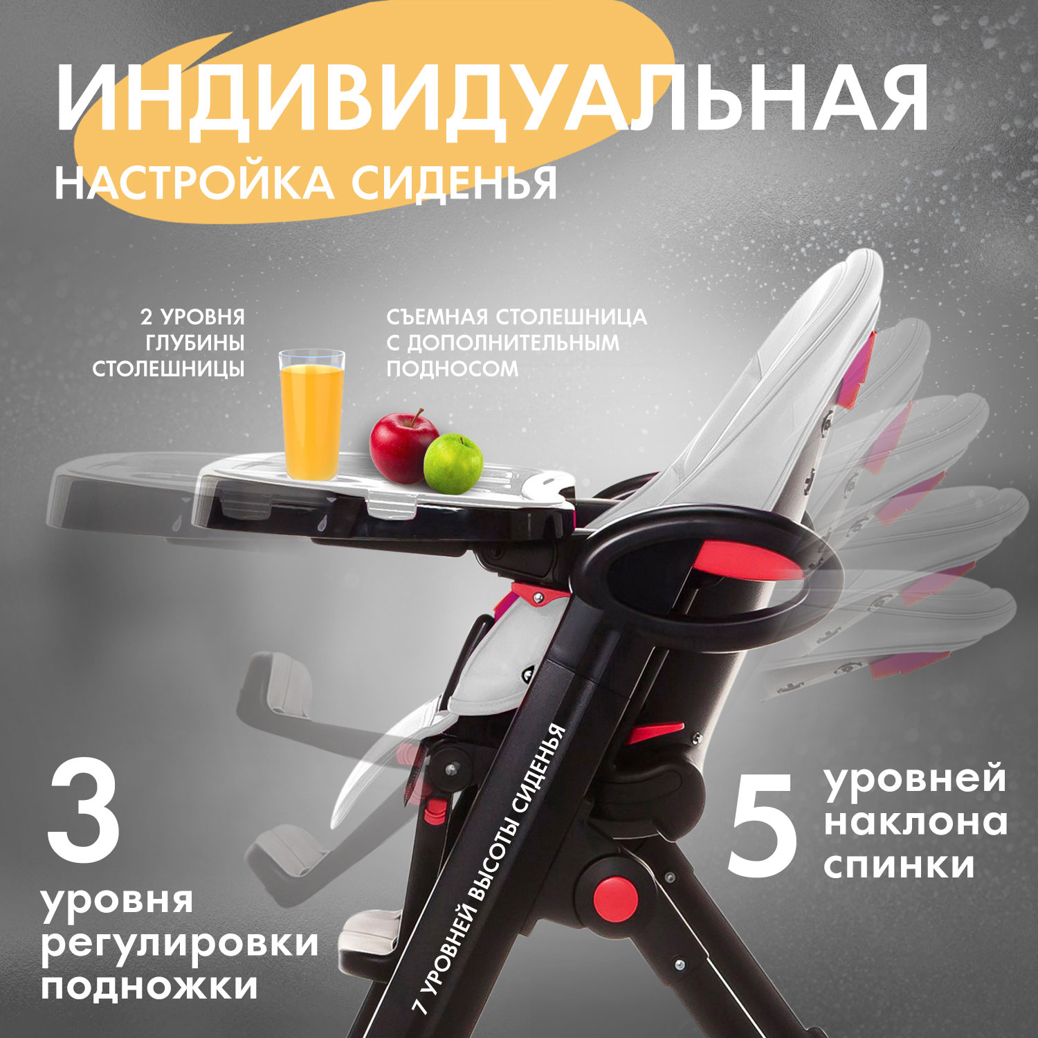 Стульчик для кормления Nuovita Futuro Nero 2 в 1 - фото 3
