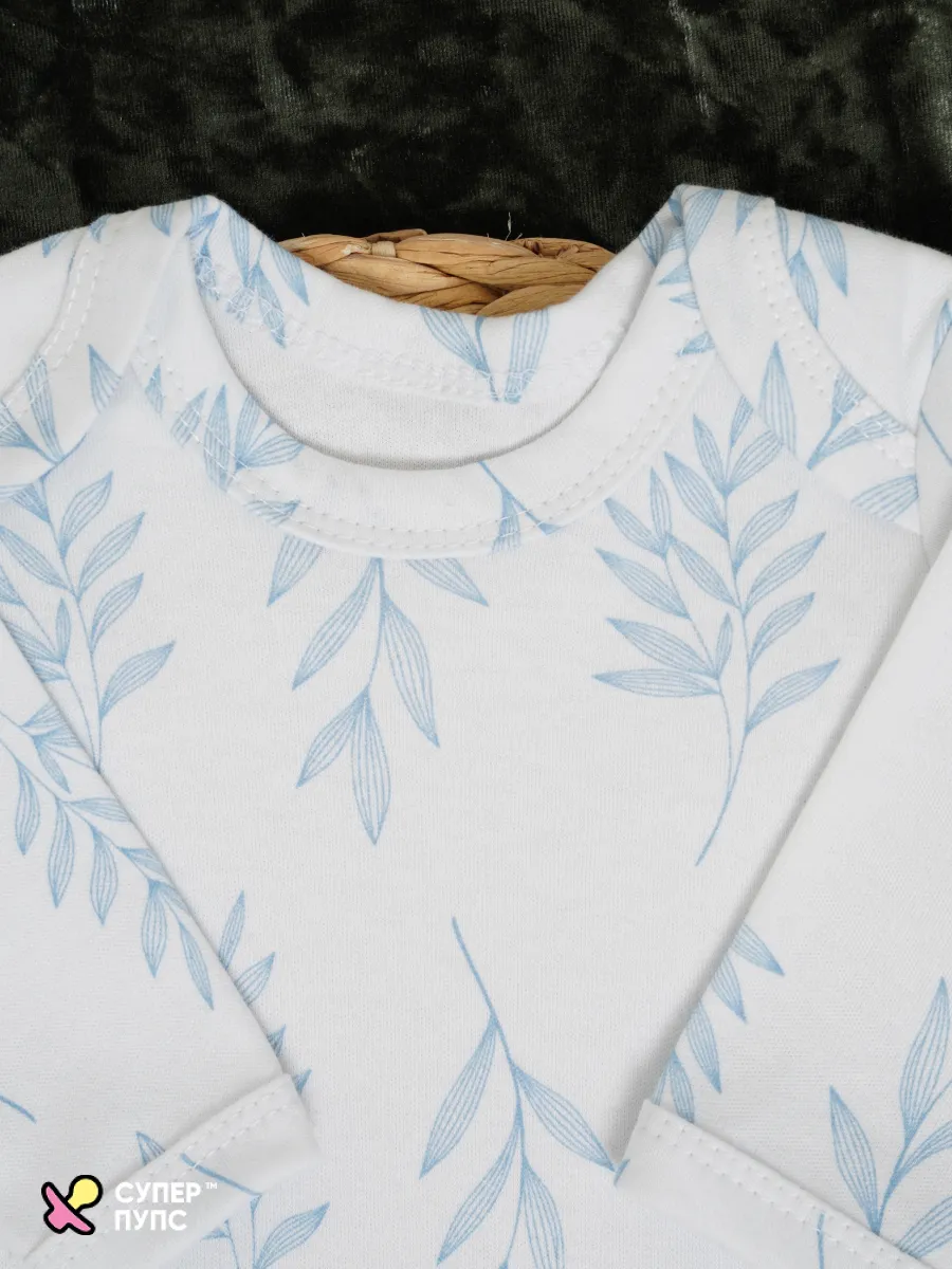 Боди 3 шт Супер Пупс нбр/3пр/бд/sk20/синийлисточкиветочки - фото 12